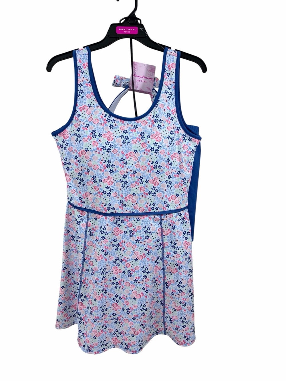 Tommy Bahama Active Dress Sz M Blue Floral Sleeveless Athletic Undershorts Too